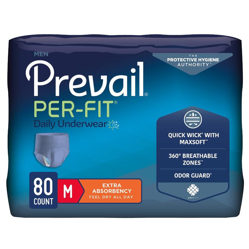 Prevail® Per-Fit® Daily Underwear For Men Medium Case of 80 