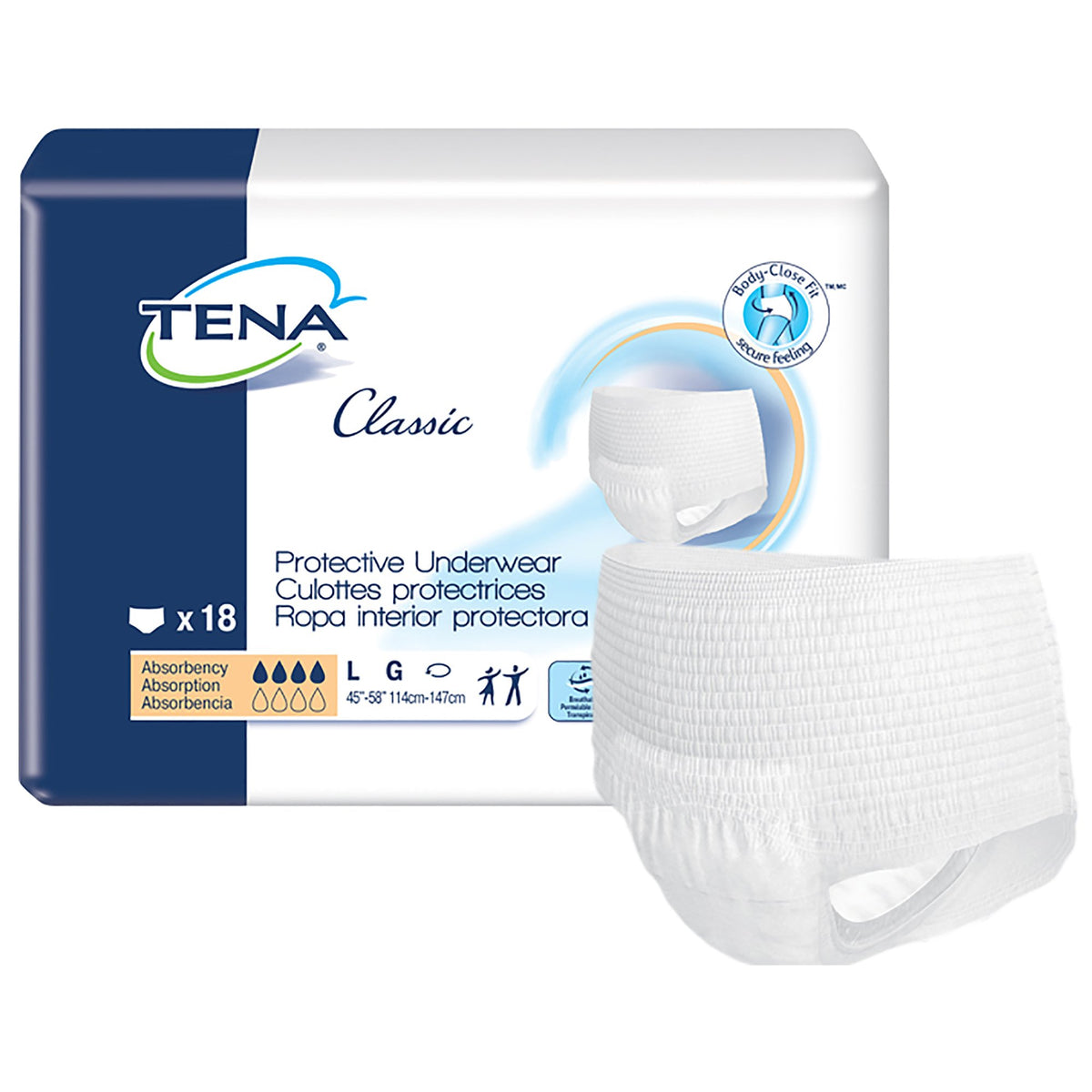 TENA® Classic Protective Underwear Large Pack of 18 