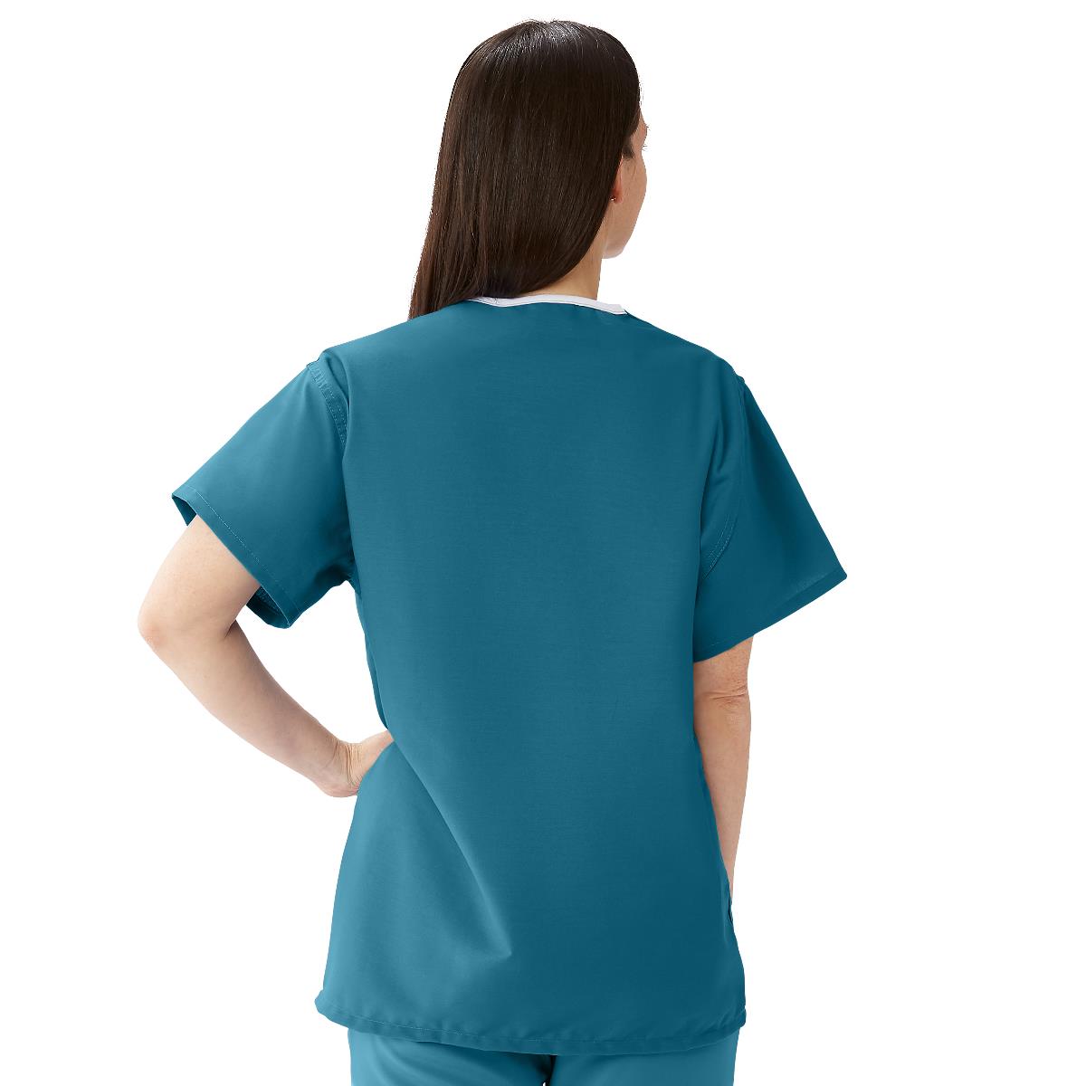 Medline ComfortEase Unisex Reversible Scrub Tops with 2 Pockets 