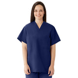 Medline ComfortEase Unisex Reversible Scrub Tops with 2 Pockets Midnight XS 