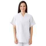 Medline ComfortEase Unisex Reversible Scrub Tops with 2 Pockets White XS 