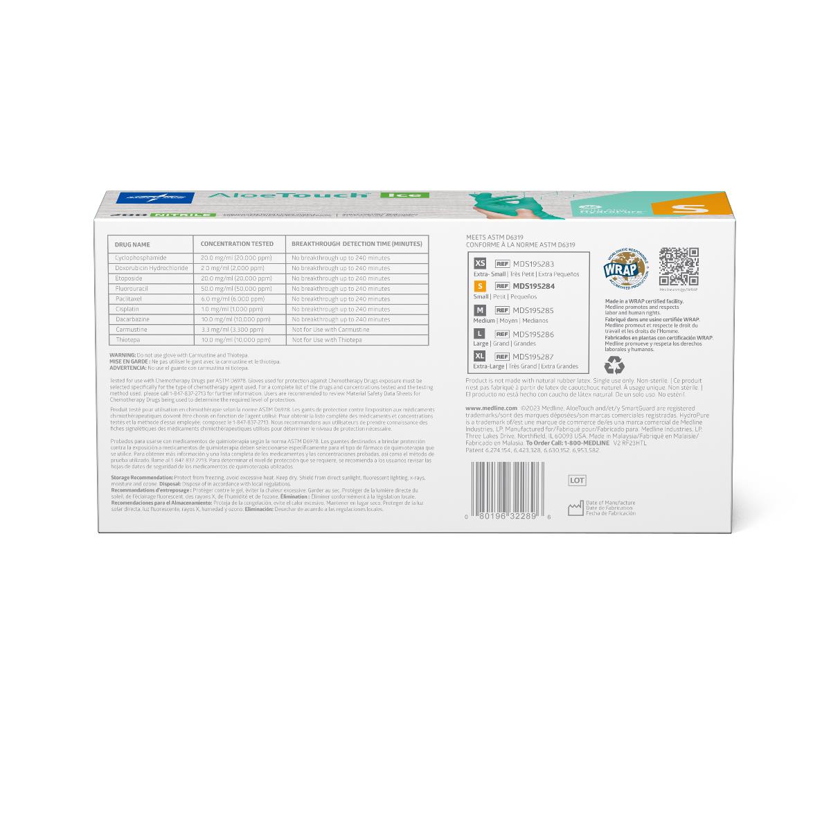 Medline AloeTouch ICE PF Nitrile Exam Gloves 