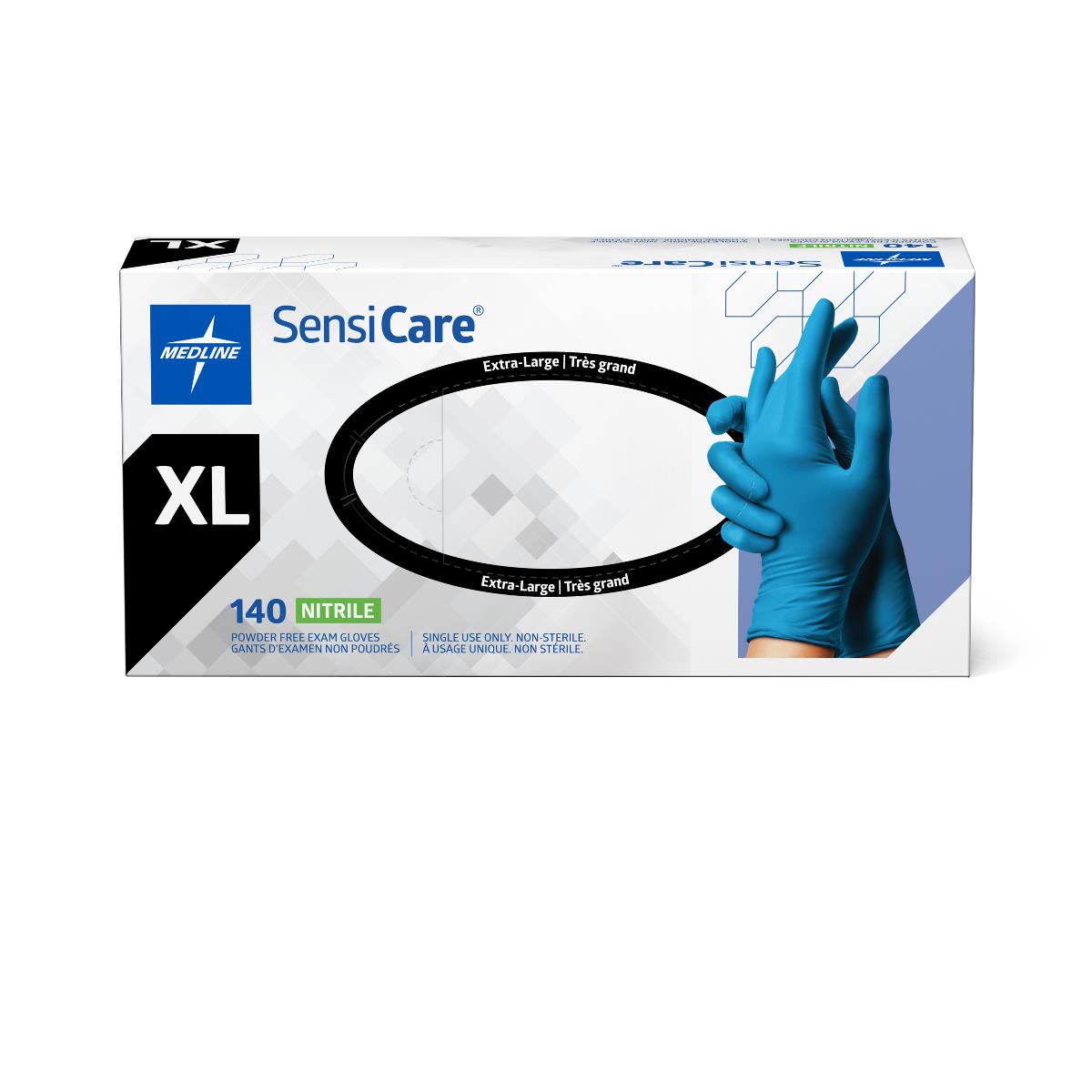 SensiCare Powder-Free Nitrile Exam Gloves XL Box of 140 
