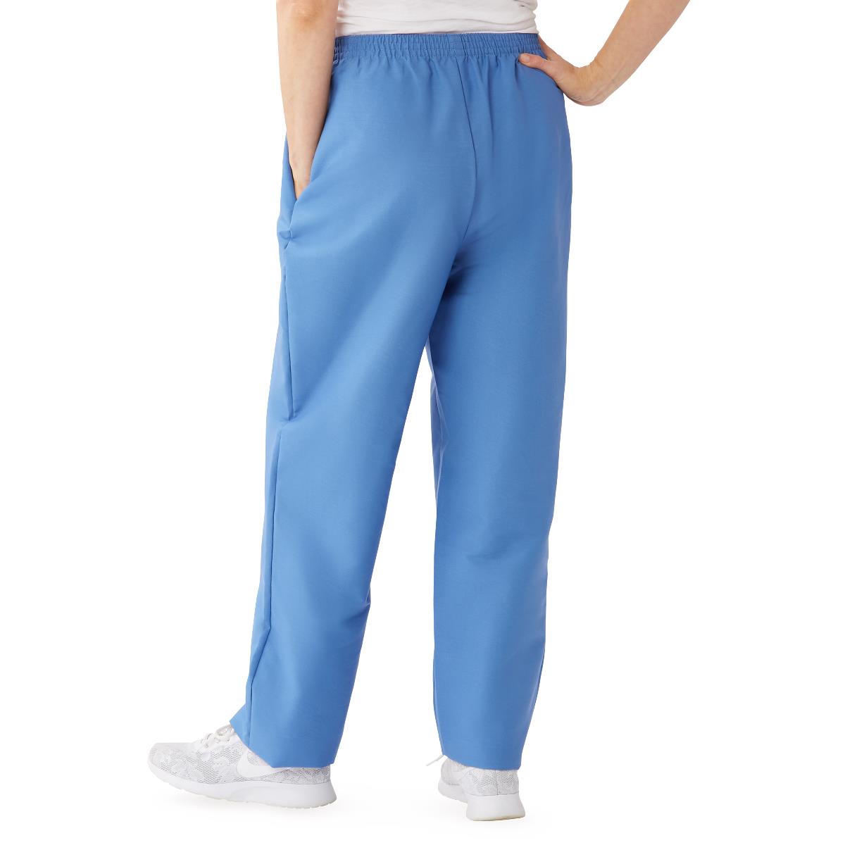 Medline ComfortEase Women's Elastic Waist Scrub Pants with 2 Pockets 