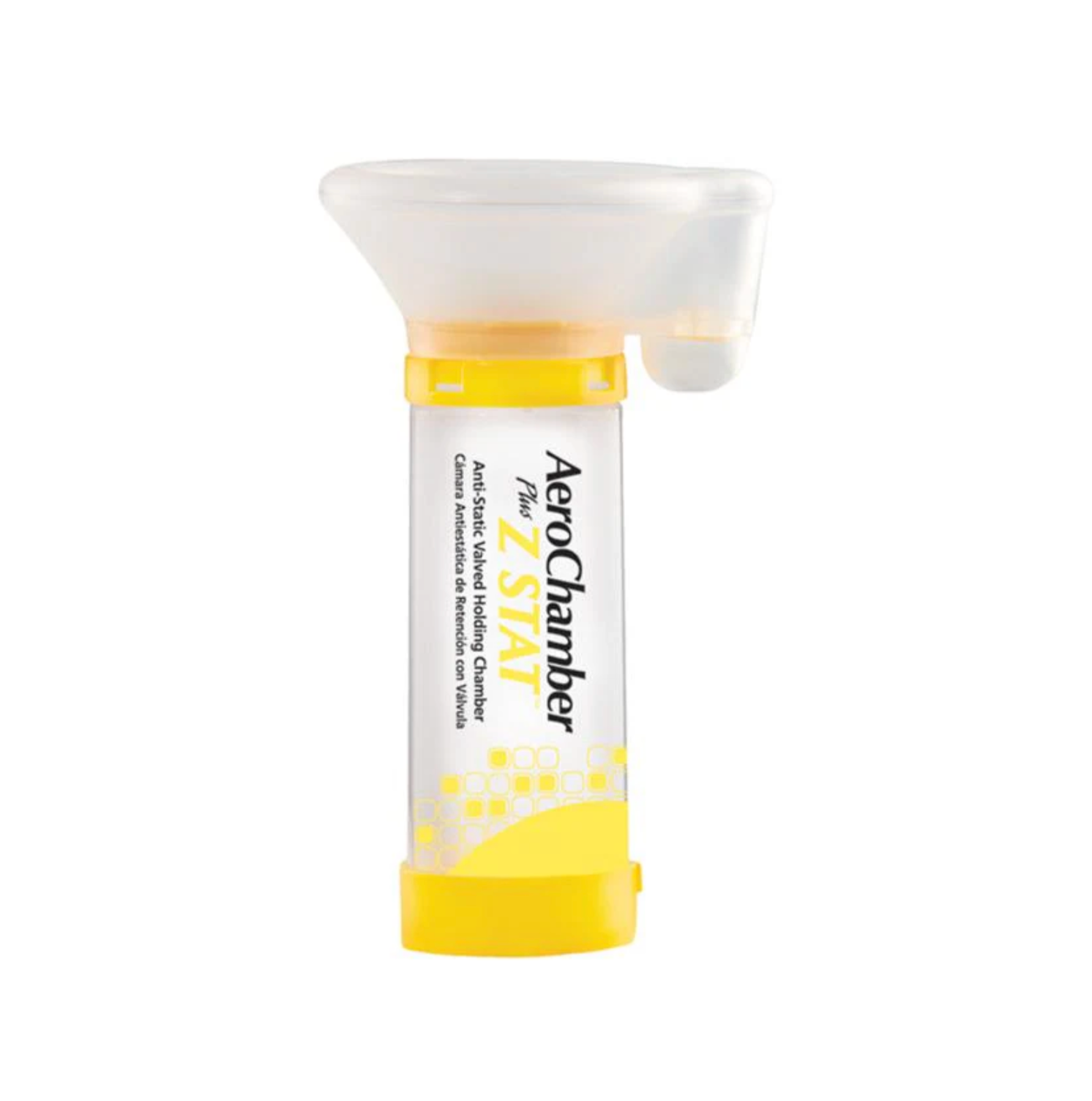 AeroChamber Plus Z STAT with medium yellow ComfortSeal mask