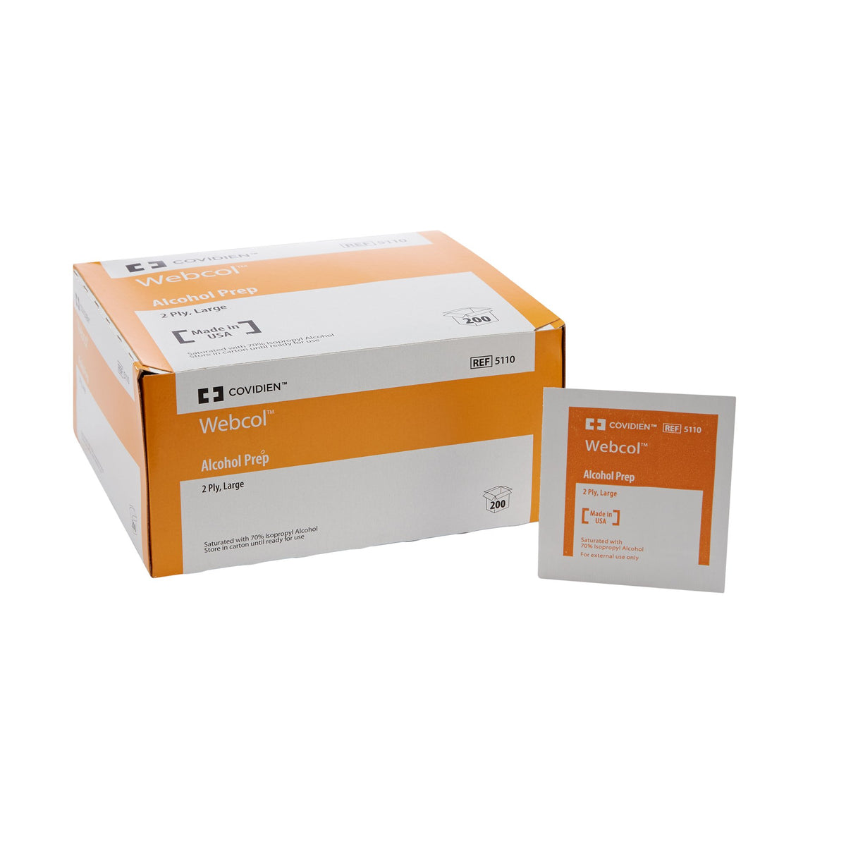 Alcohol Prep Pad Webcol™ - Isopropyl Alcohol M Box of 200 