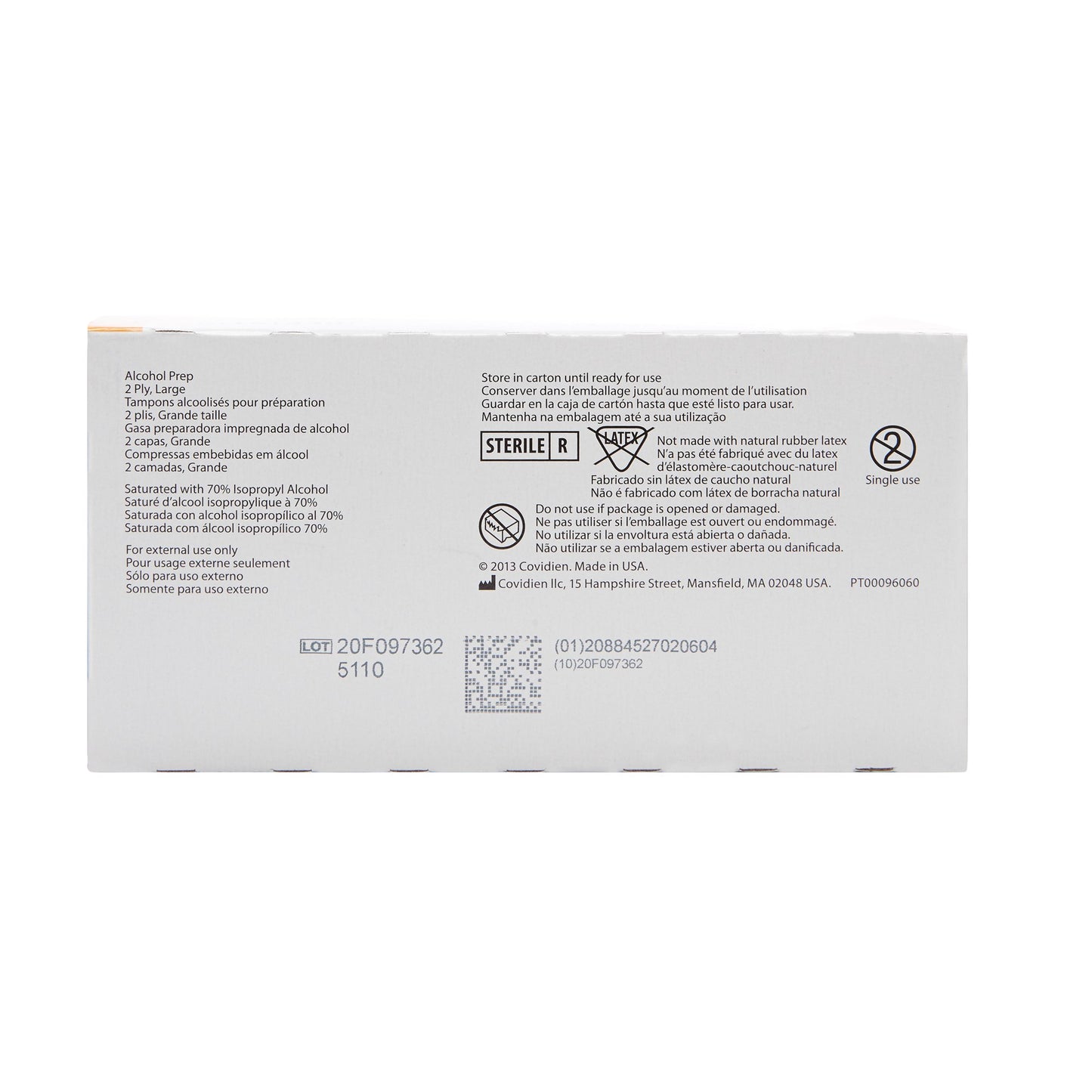 Alcohol Prep Pad Webcol™ - Isopropyl Alcohol M Box of 200 