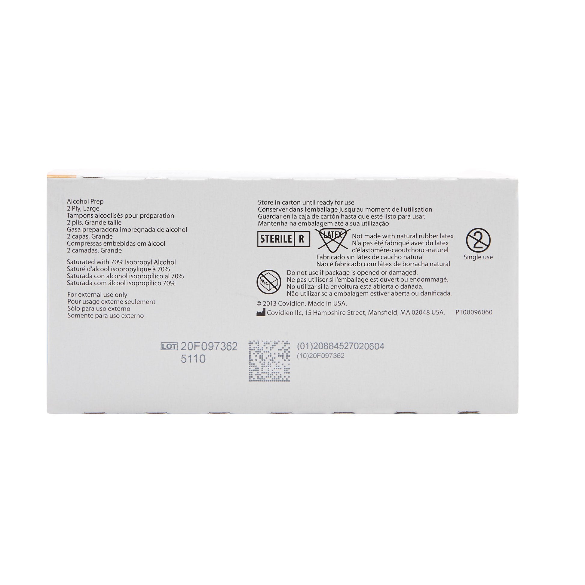 Alcohol Prep Pad Webcol™ - Isopropyl Alcohol M Box of 200 
