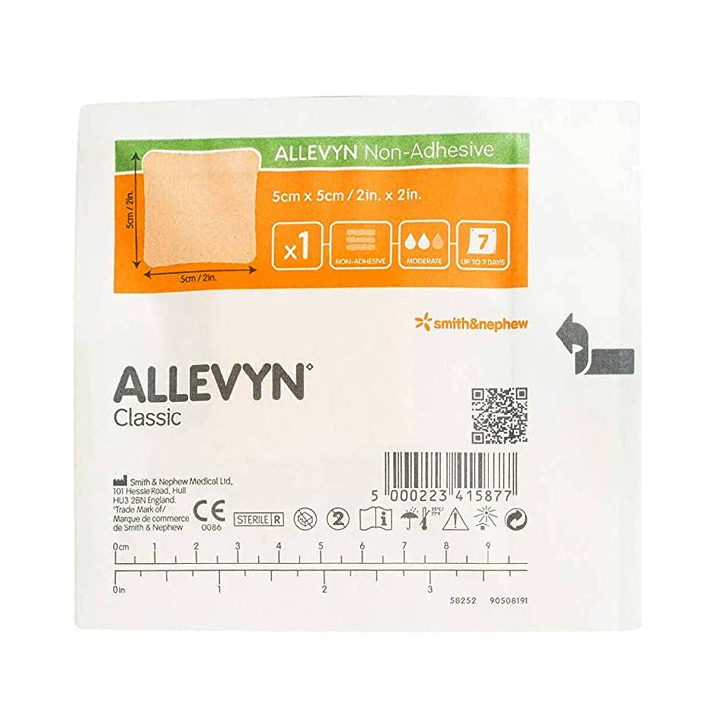 Allevyn Classic Nonadhesive without Border Foam Dressing 2" x 2" 1 Each 