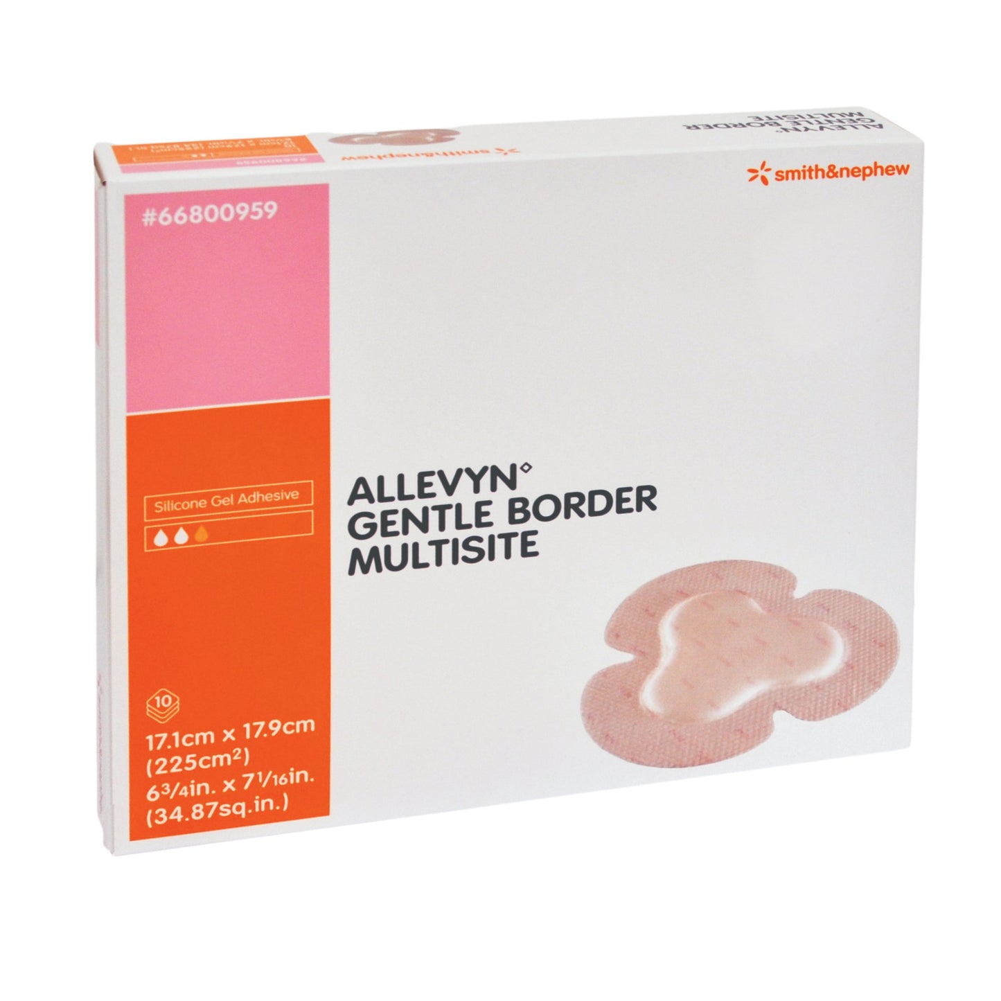 Allevyn Gentle Border Silicone Dressings Gel Adhesive with Border Silicone Dressings Foam Dressing 4" x 4" 1 Each 