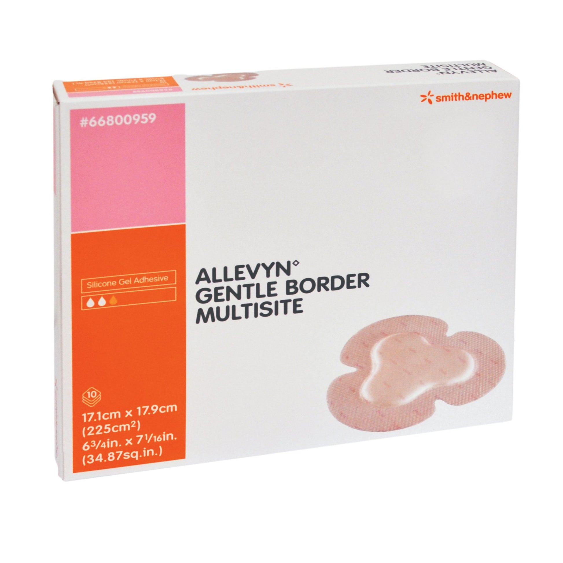 Allevyn Gentle Border Silicone Dressings Gel Adhesive with Border Silicone Dressings Foam Dressing 4" x 4" 1 Each 