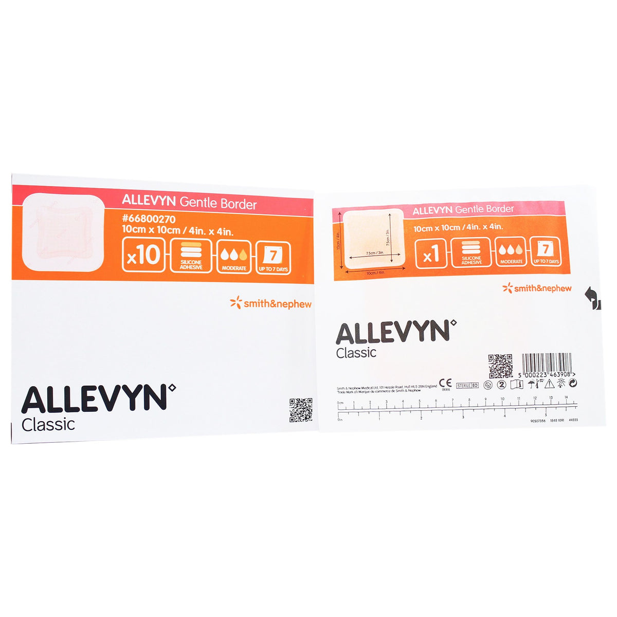 Allevyn Gentle Border Silicone Dressings Gel Adhesive with Border Silicone Dressings Foam Dressing 4" x 4" 1 Each 