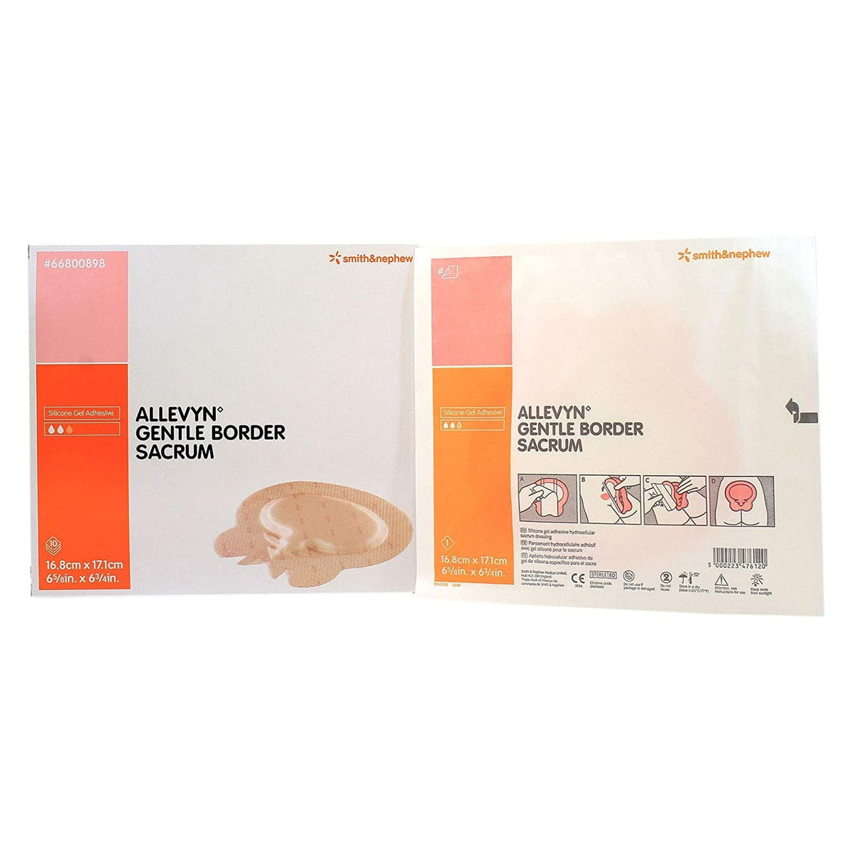 Allevyn Gentle Border Silicone Dressings Gel Adhesive with Border Silicone Dressings Foam Dressing 4" x 4" 1 Each 