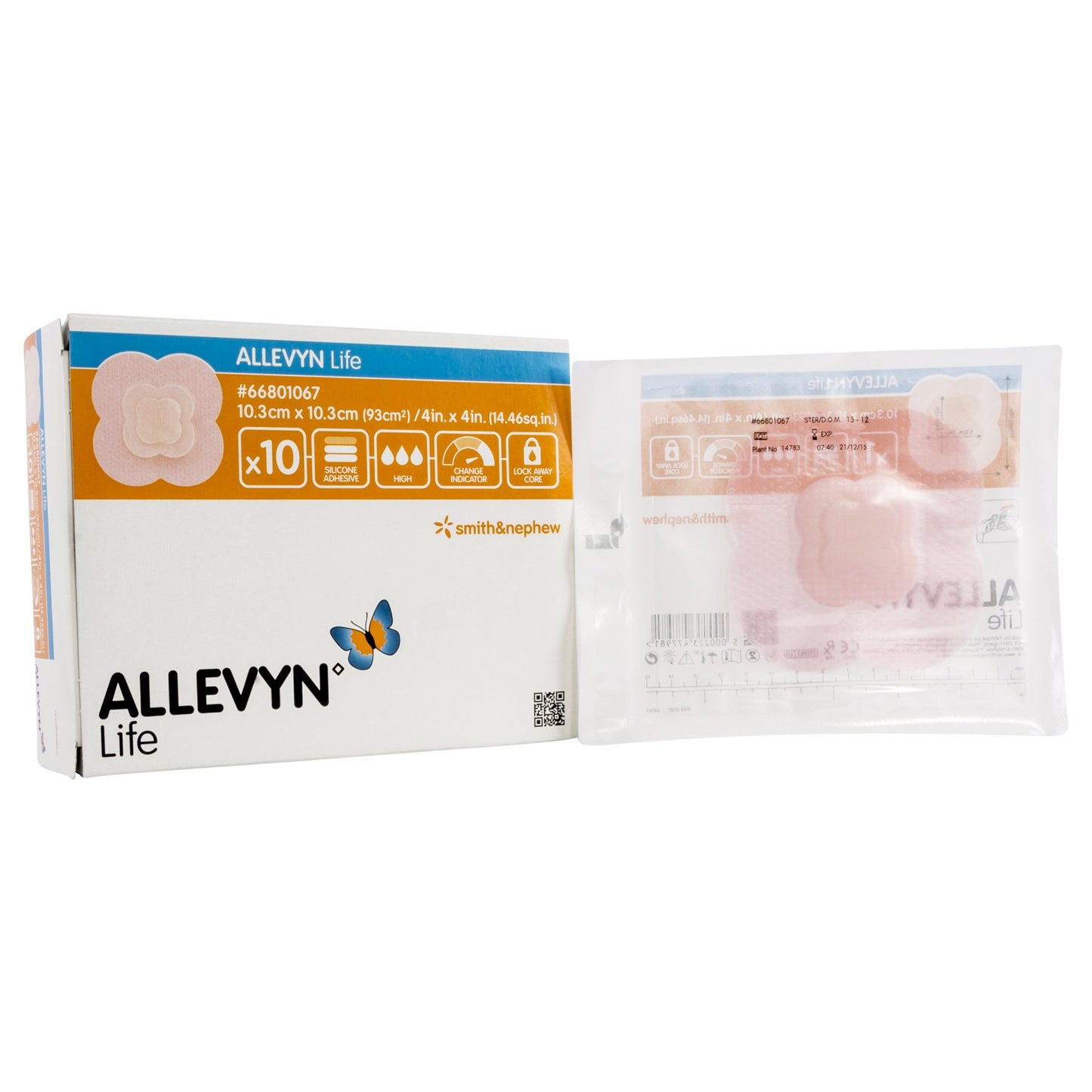 Allevyn Life Silicone Dressings Adhesive with Border Silicone Dressings Foam Dressing 4" x 4" 1 Each 