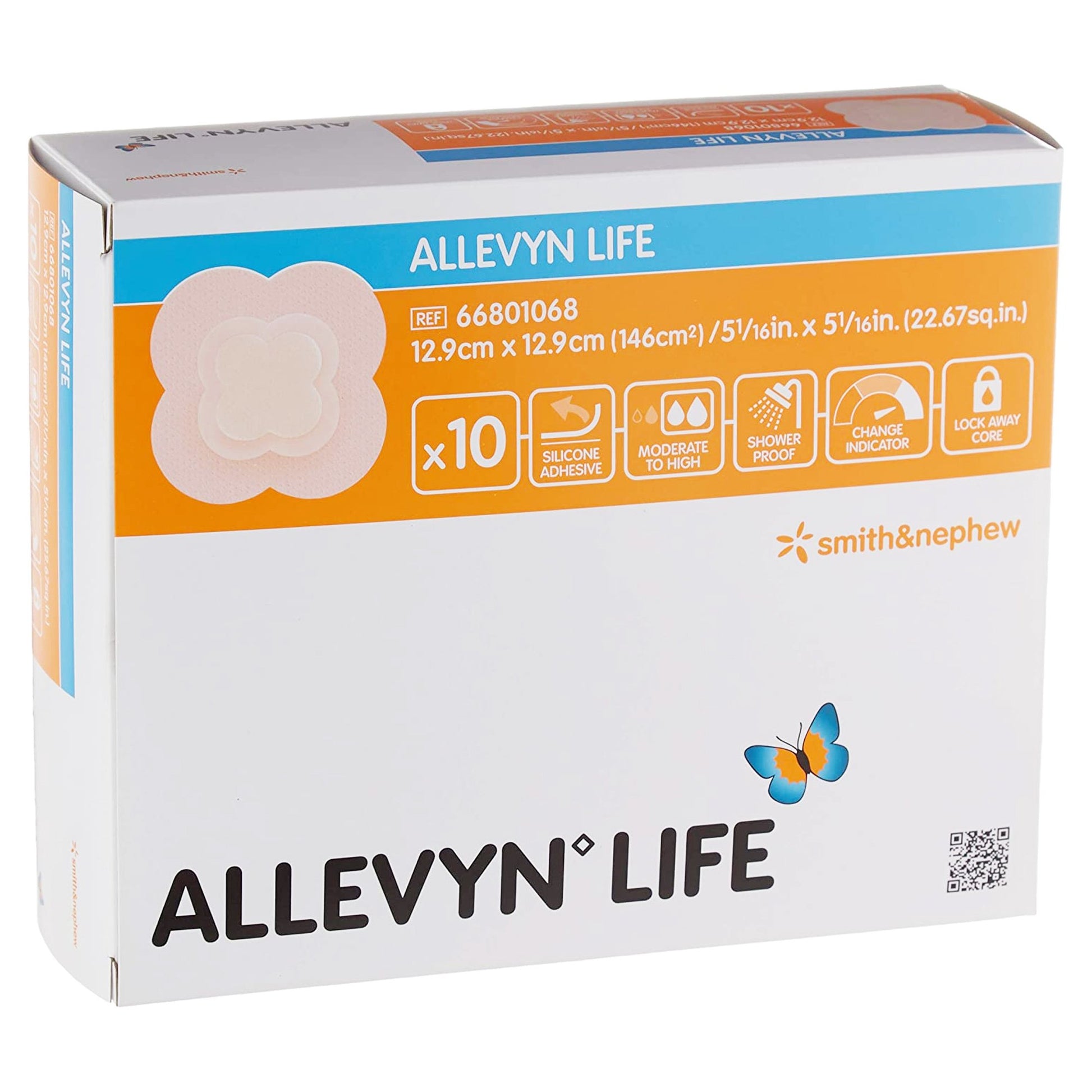 Allevyn Life Silicone Dressings Adhesive with Border Silicone Dressings Foam Dressing 4" x 4" 1 Each 