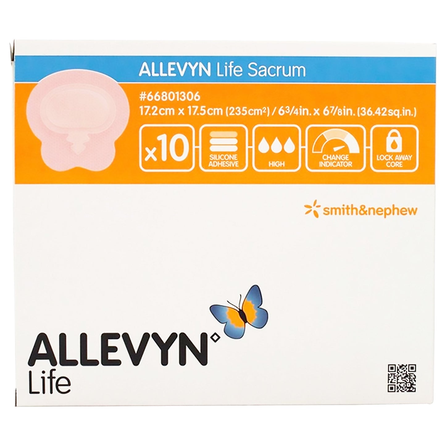 Allevyn Life Silicone Dressings Adhesive with Border Silicone Dressings Foam Dressing 4" x 4" 1 Each 