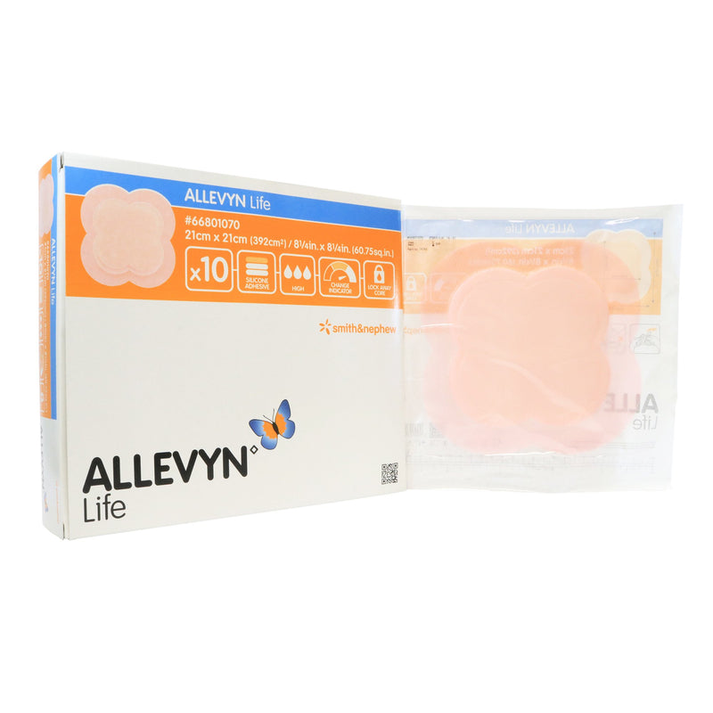 Allevyn Life Silicone Dressings Adhesive with Border Silicone Dressings Foam Dressing 4" x 4" 1 Each 