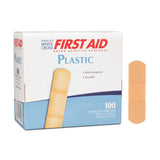 American® White Cross First Aid Adhesive Strip Bandage Clear ¾" x 3" Box of 100