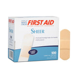 American White Cross First Aid Adhesive Strip Sheer 1" x 3" Box of 100