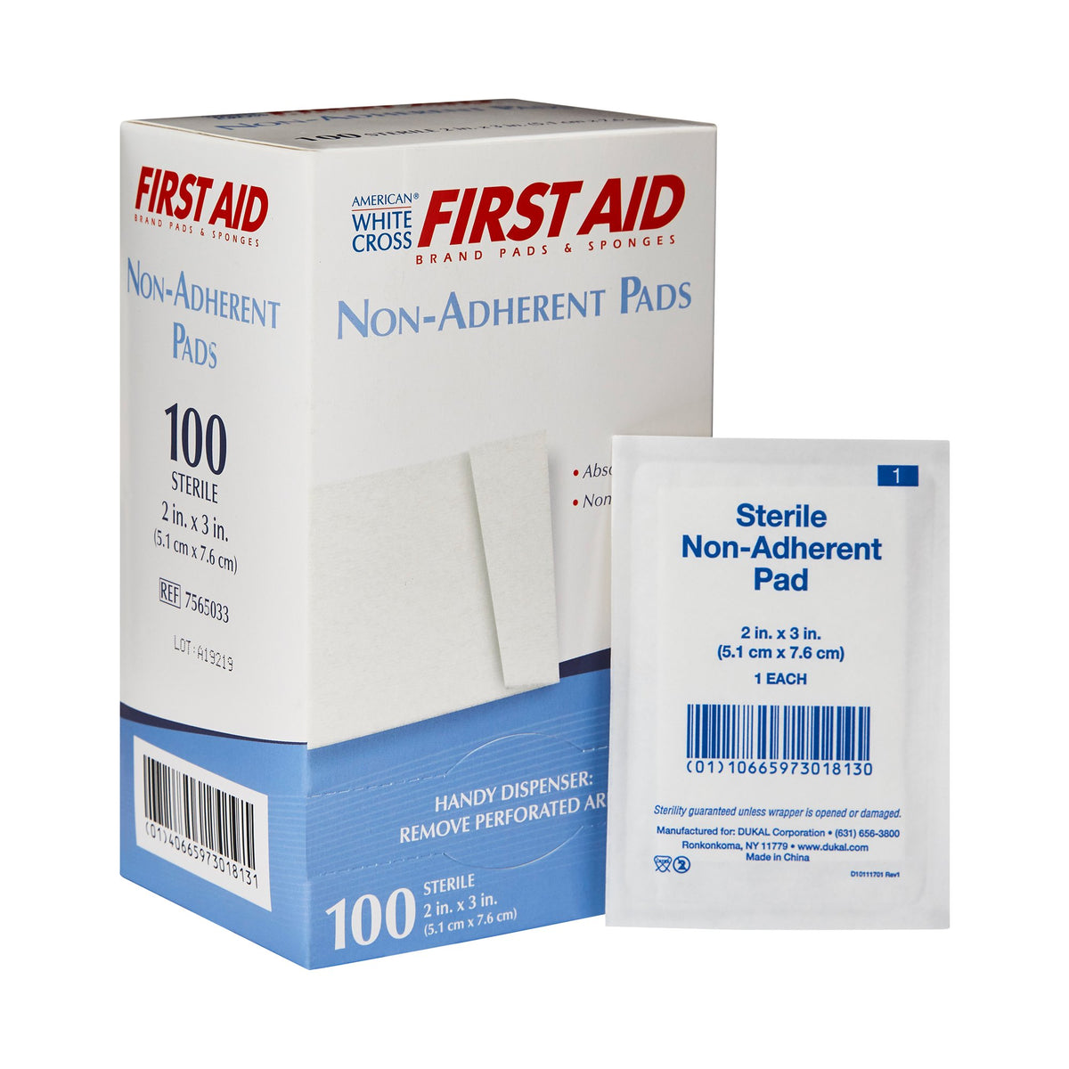 American® White Cross Nonadherent Dressing 2" x 3" 1 Each 