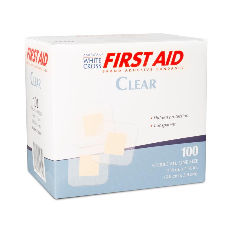 American® White Cross Sheer Adhesive Spot Bandage Sheer 1½" x 1½" 1 Each