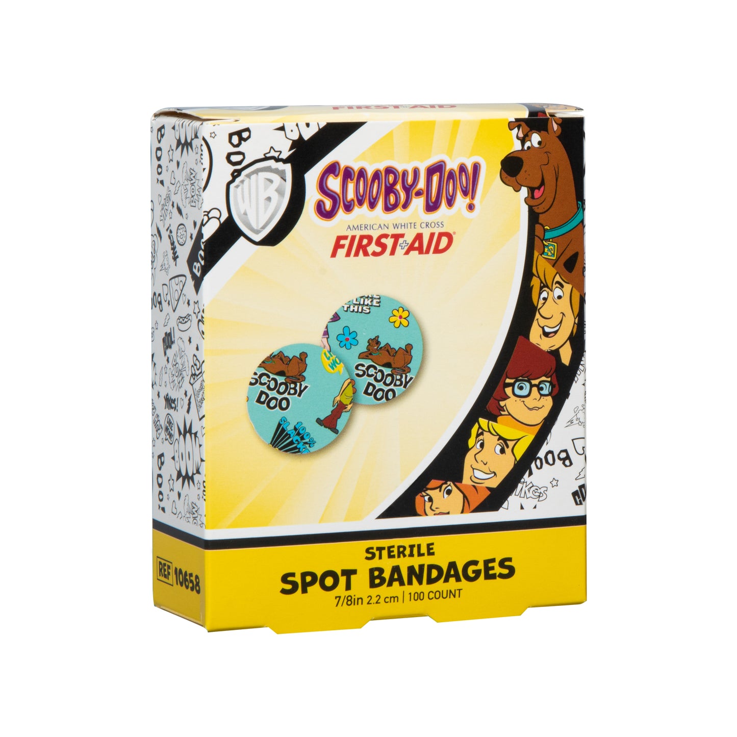 American® White Cross Stat Strip® Adhesive Spot Bandage Scooby Doo ⅞" Box of 100