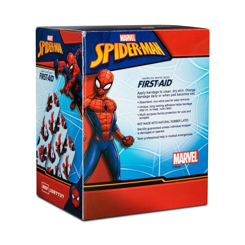 American White Cross Stat Strip Adhesive Strip Spider-Man ¾" x 3" Box of 100