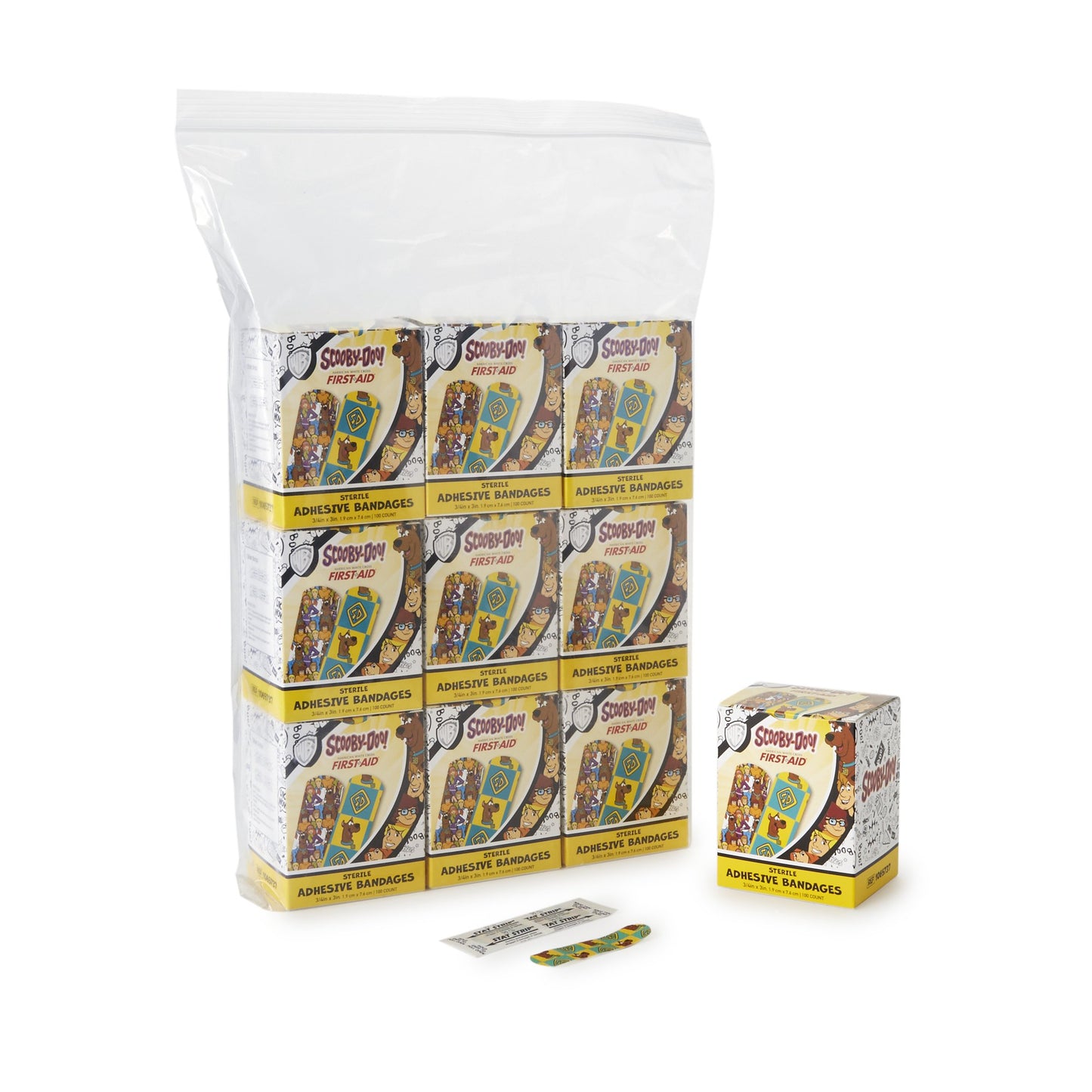 American® White Cross Stat Strip® Kid Design Antman / Hulk / Black Widow ¾" x 3" Box of 100