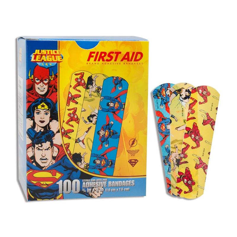 American® White Cross Stat Strip® Kid Design Antman / Hulk / Black Widow ¾" x 3" Box of 100