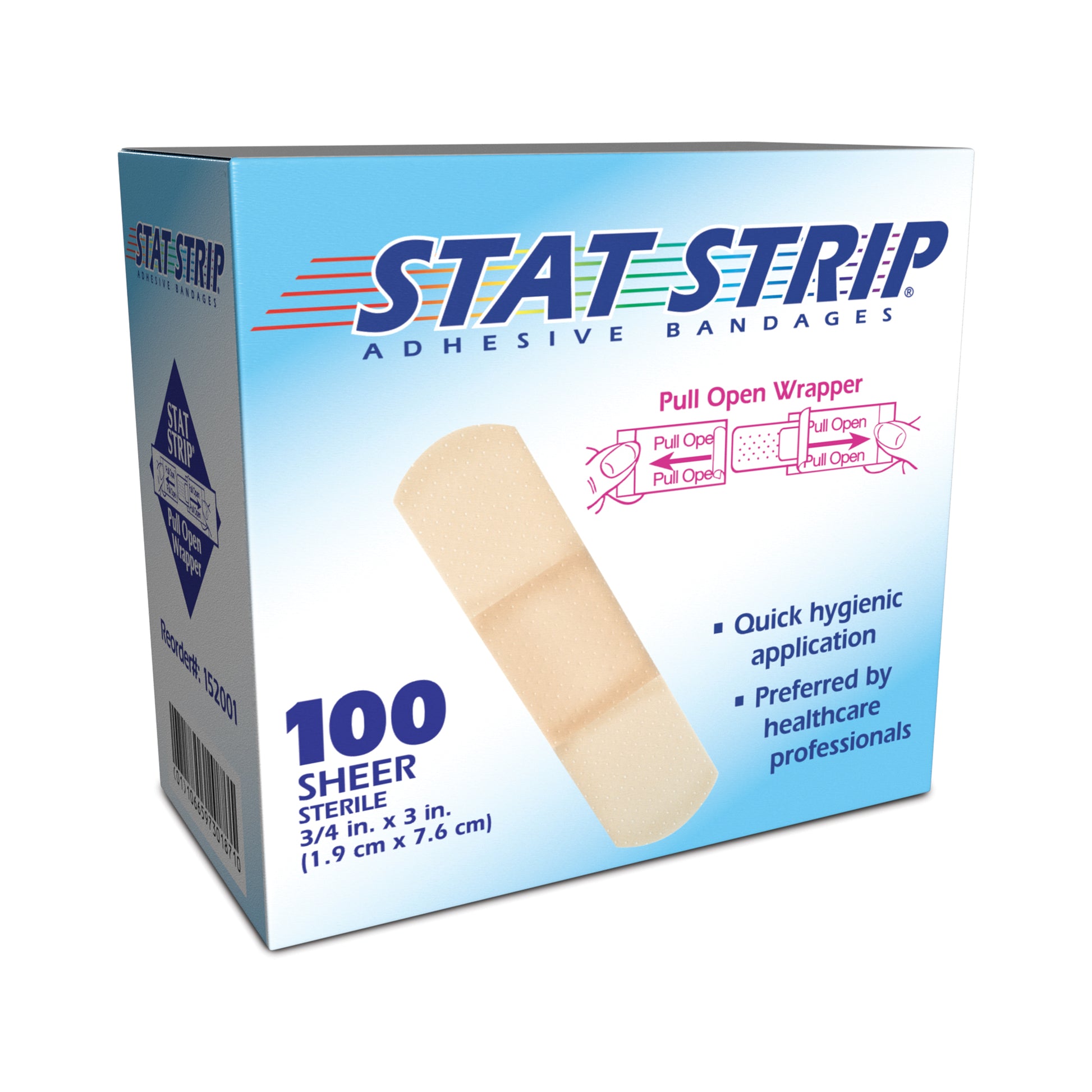 American® White Cross Stat Strip® Tan Adhesive Strip Tan ¾" x 3" Box of 100
