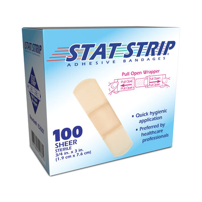 American® White Cross Stat Strip® Tan Adhesive Strip Tan ¾" x 3" Box of 100