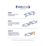 American® White Cross Stat Strip® Tan Adhesive Strip Tan ¾" x 3" Box of 100