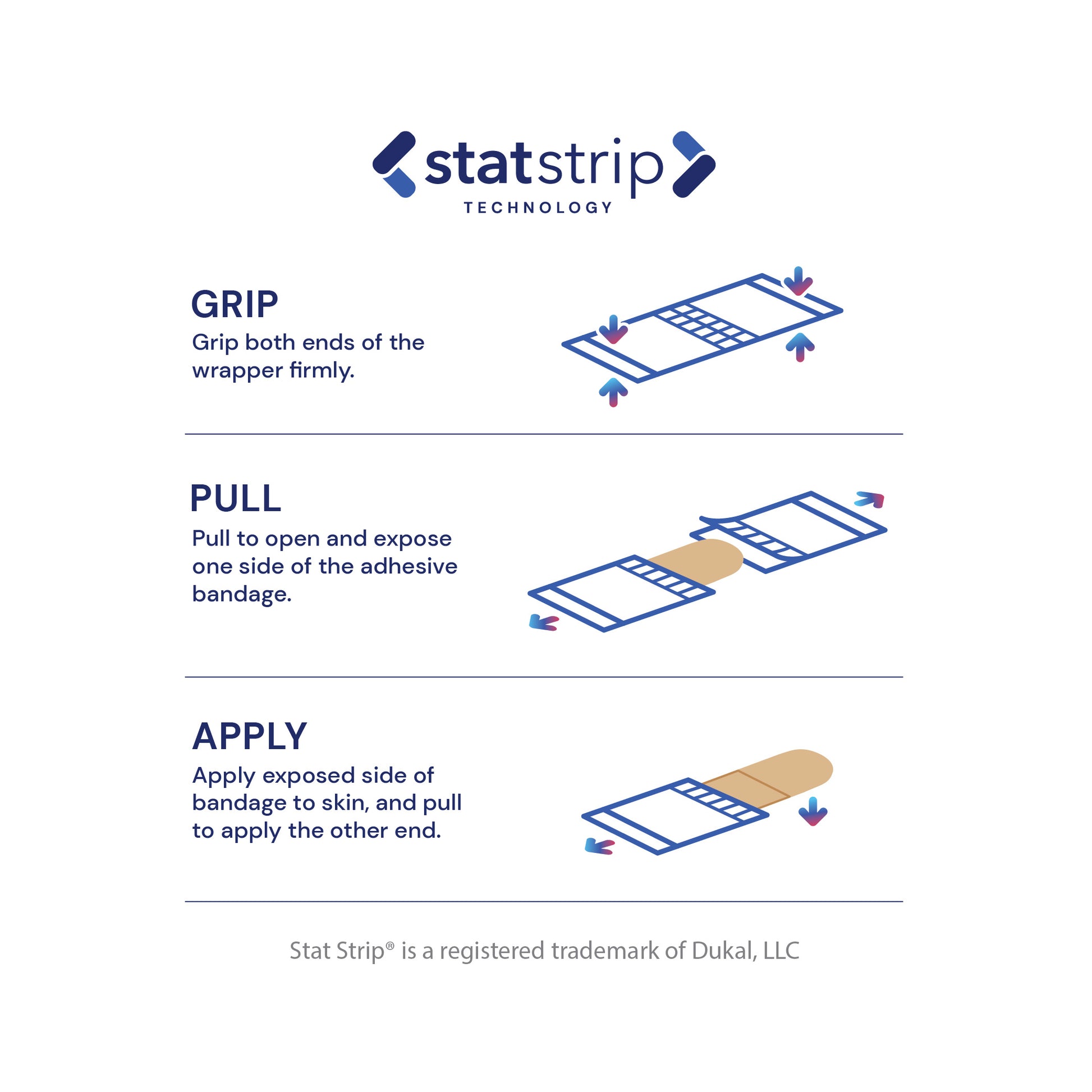 American® White Cross Stat Strip® Tan Adhesive Strip Tan ¾" x 3" Box of 100