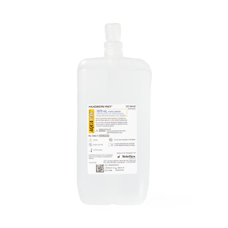 Aquapak Sterile Water with 028 Adaptor 440 mL Case of 10 