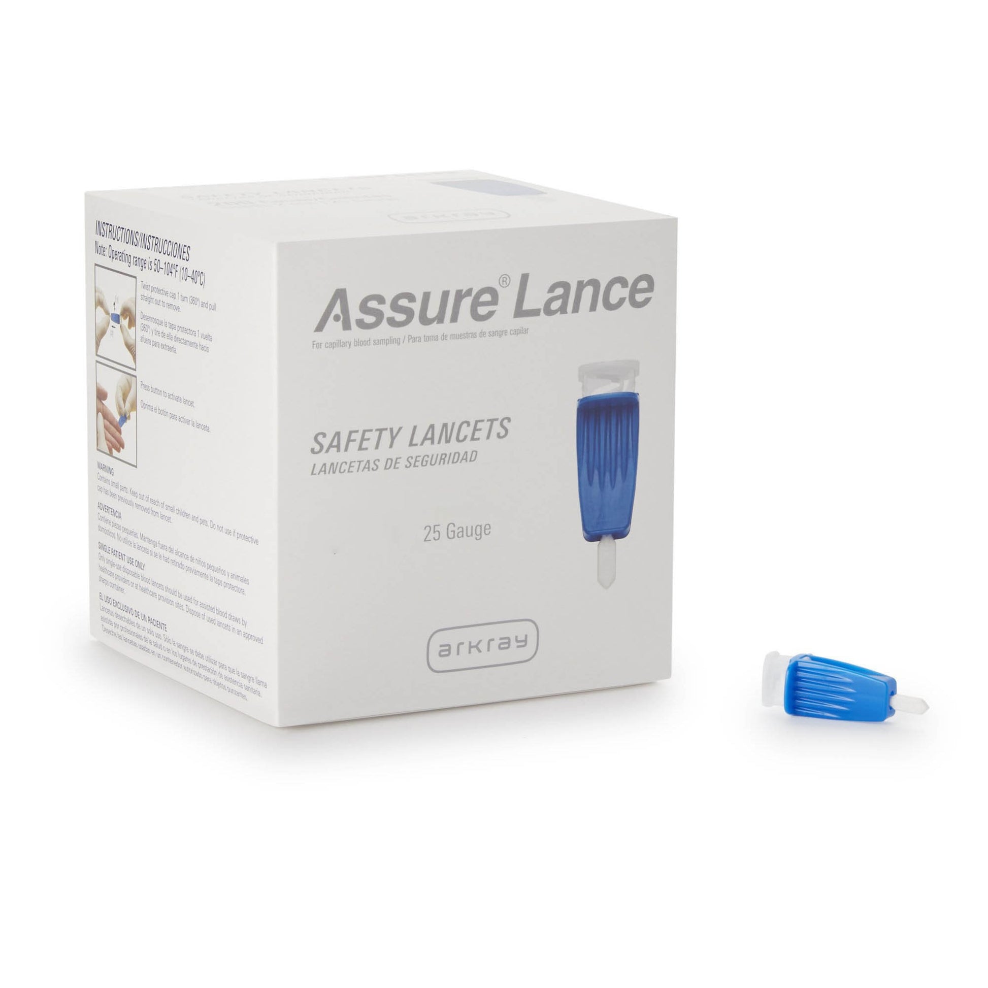 Assure® Lance Plus Safety Lancet 25 Gauge Case of 100 