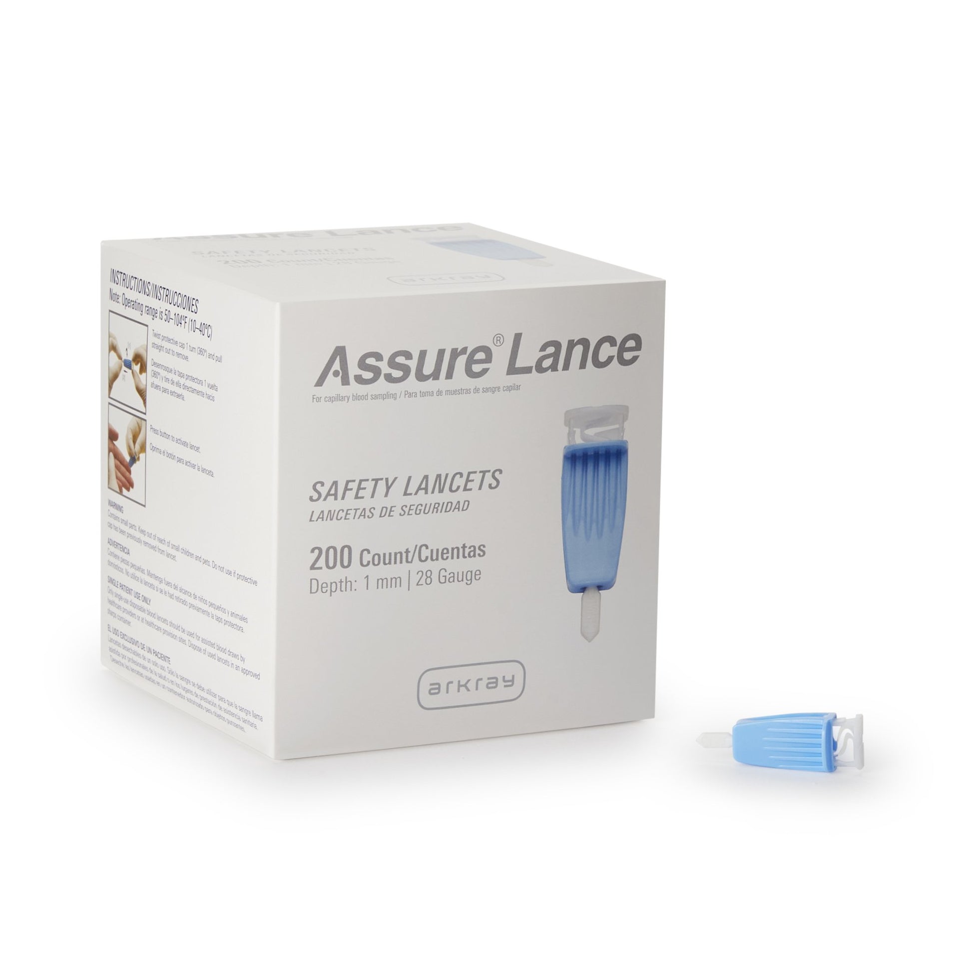 Assure® Lance Safety Lancet 21 Gauge Box of 100 