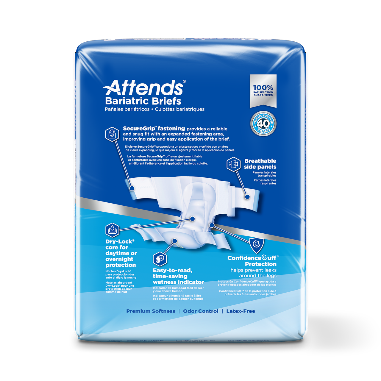 Attends® Bariatric Briefs 2XL Bag of 12 