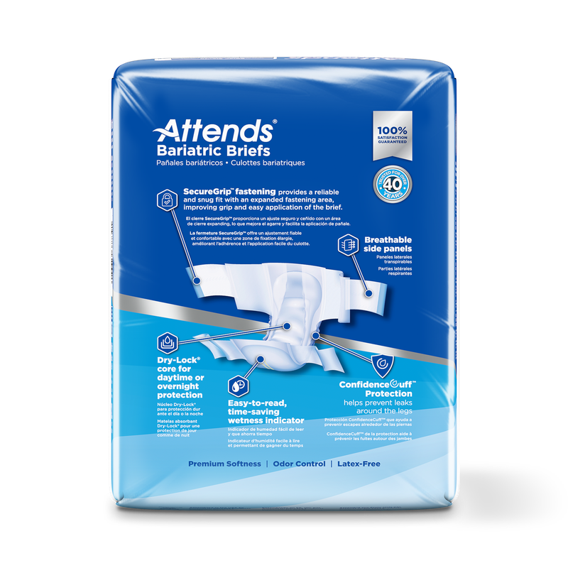 Attends® Bariatric Briefs 2XL Bag of 12 