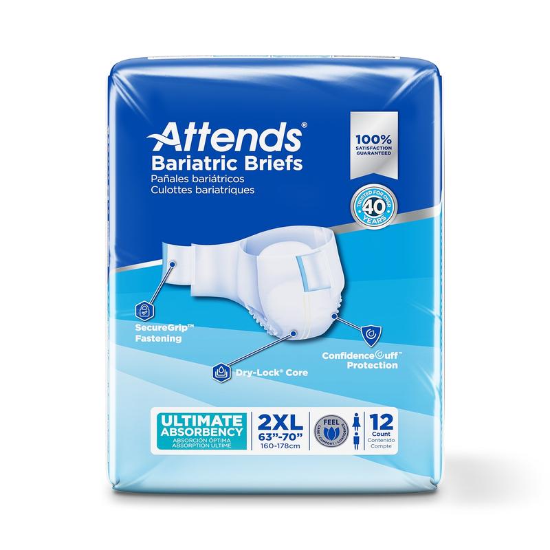 Attends® Bariatric Briefs 2XL Bag of 12 