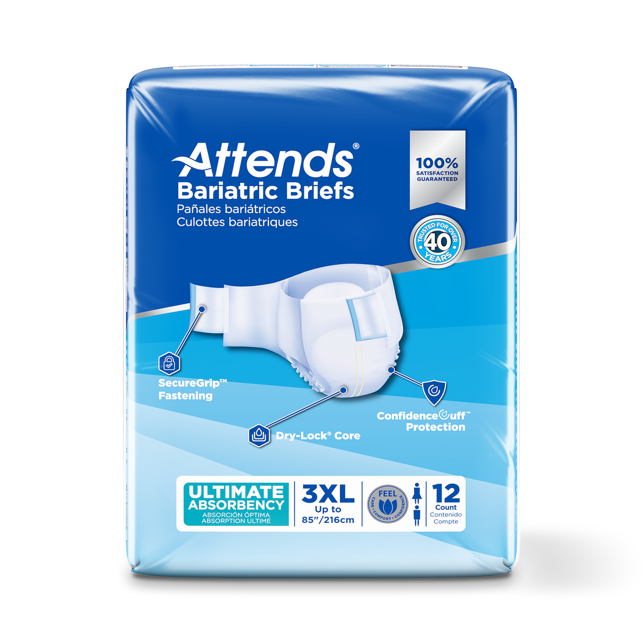 Attends® Bariatric Briefs 2XL Bag of 12 