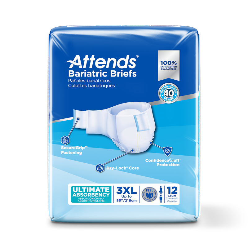 Attends® Bariatric Briefs 2XL Bag of 12 