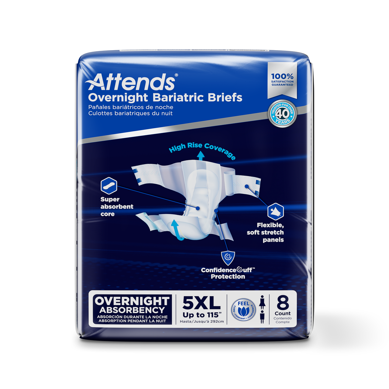 Attends® Bariatric Briefs 2XL Bag of 12 