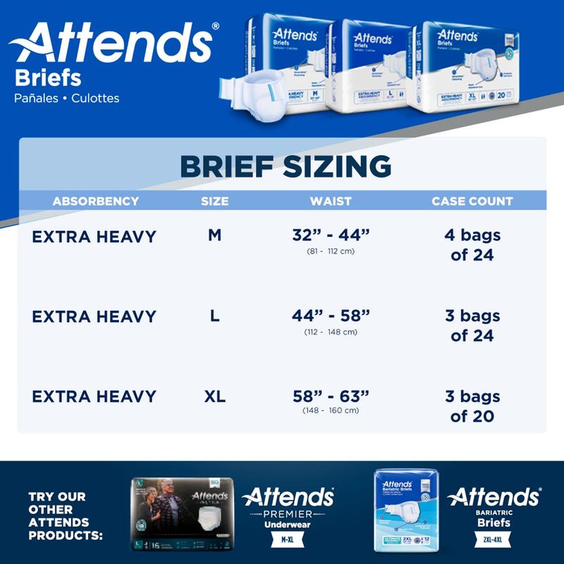 Attends® Care Advanced Briefs M Bag of 24 