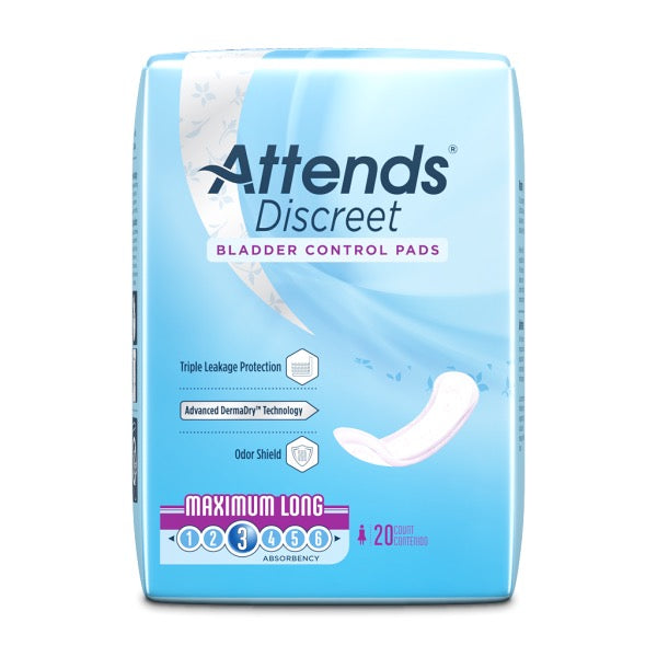Attends® Discreet Women's Bladder Control Pads 6" Bag of 28 