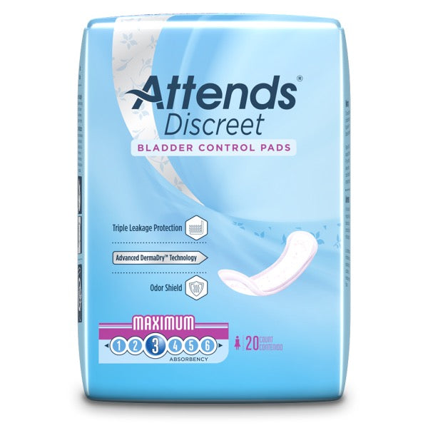 Attends® Discreet Women's Bladder Control Pads 6" Bag of 28 