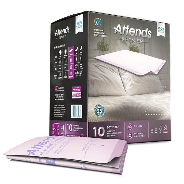 Attends® Premier Underpads 30 x 36 Inch Bag of 10 