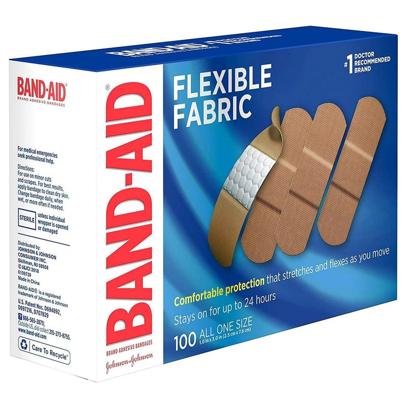 Band-Aid® Flexible Fabric Tan Adhesive Strip Tan 1" x 3" 1 Each