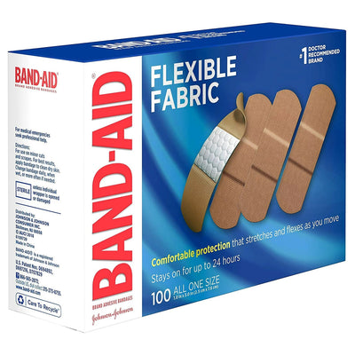 Band-Aid® Flexible Fabric Tan Adhesive Strip Tan 1" x 3" 1 Each
