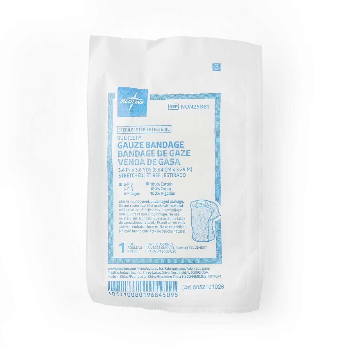 Bulkee II Sterile Cotton Gauze Bandages 2.25" x 3 Yards Each 