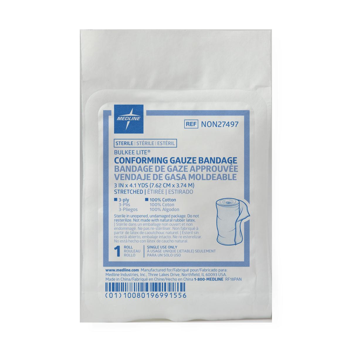 Bulkee Lite Sterile Cotton Conforming Bandages 2" x 3.5 Yards Each 